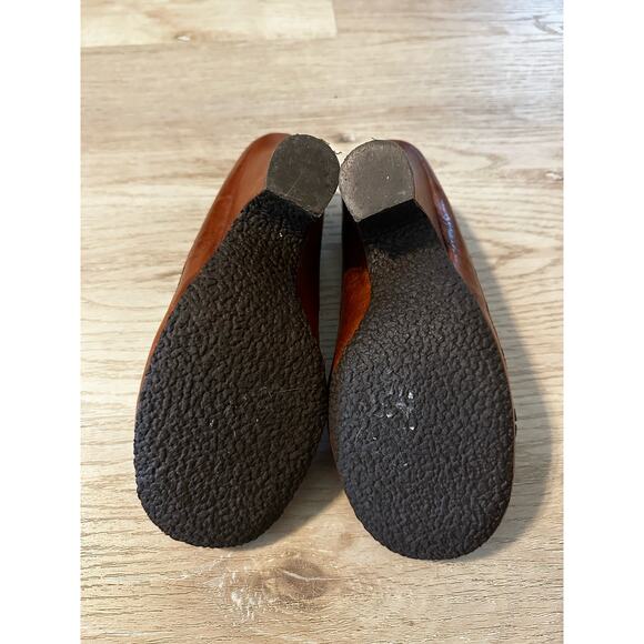 Biviel brown leather wedge heels size 9 round toe - Picture 3 of 7